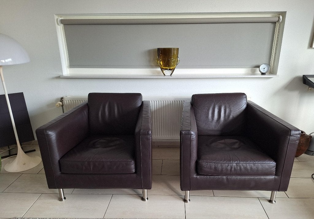 2 stuks MINOTTI COPENHAGEN ITALIAANS DESIGN FAUTEUILS, Ophalen, 75 tot 100 cm, Gebruikt, Modern italiaans design