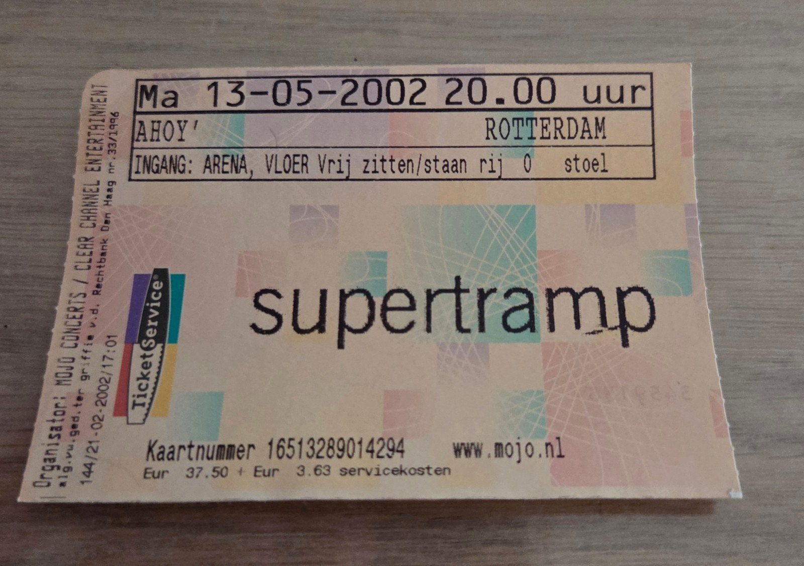 concertkaartje Supertramp 2002