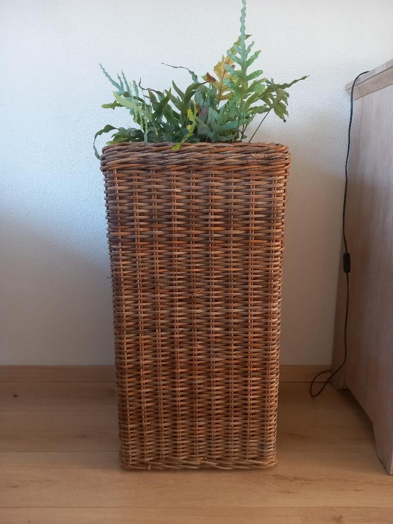 Plantenbak rotan, Tuin en Terras, Ophalen, Overige materialen, Gebruikt, Vierkant