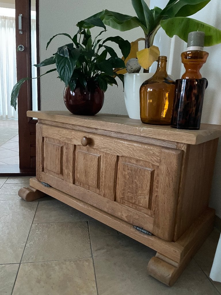 Eiken TV meubel, Huis en Inrichting, Kasten | Televisiemeubels, Ophalen, Gebruikt, 100 tot 150 cm, Eikenhout