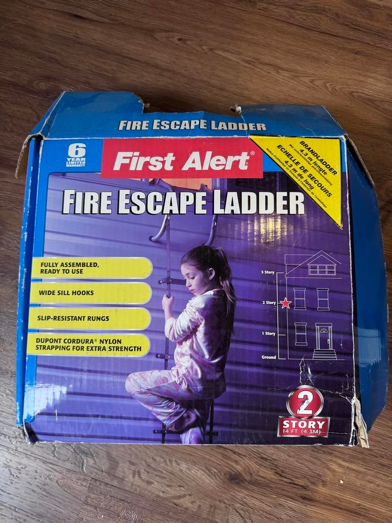 First Alert Brandladder - 4.3m (2 Verdiepingen), Nieuw, Ophalen of Verzenden, Ladder, Opvouwbaar of Inschuifbaar
