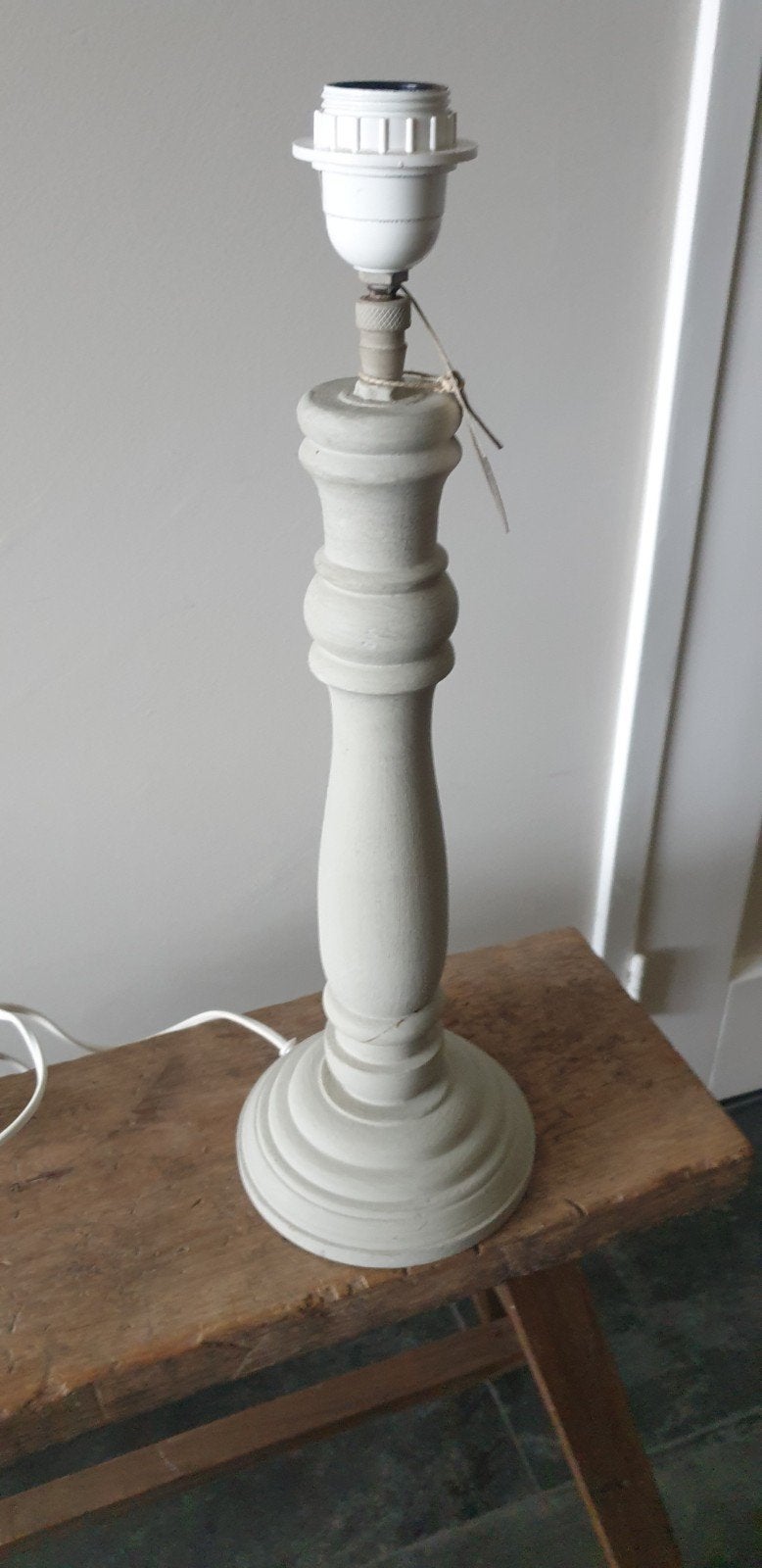 aura peeperkorn, lamp, h 47 cm, lichtgrijs, 47 cm, Zo goed als nieuw, Landelijk, Hout