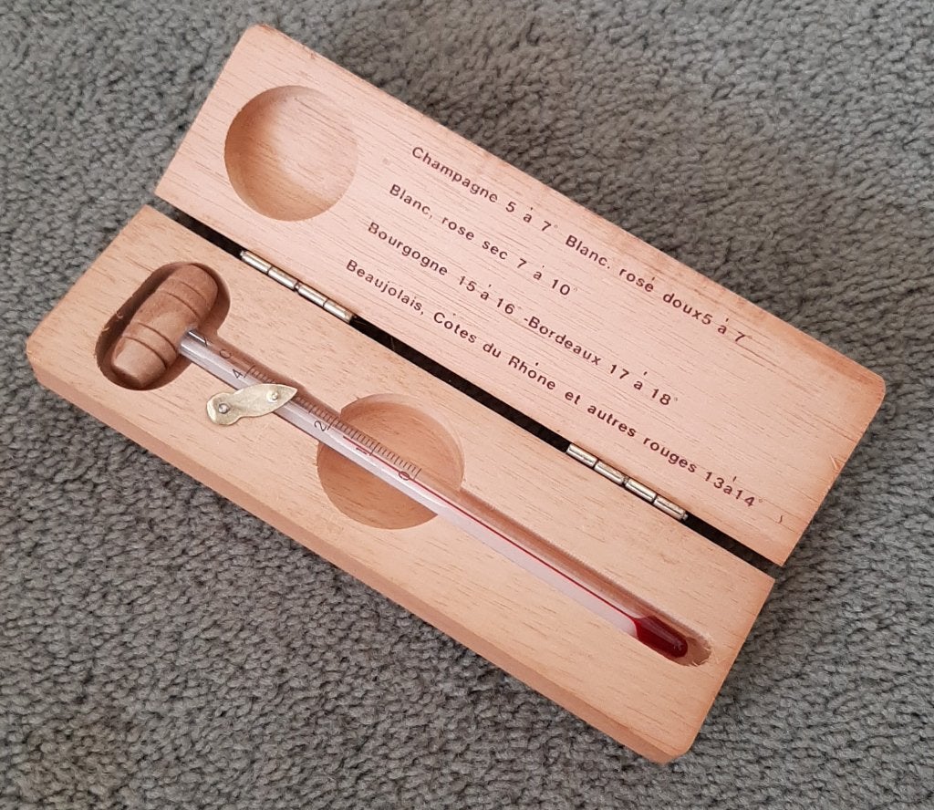Wijn thermometer in houten doosje, Overige typen, Ophalen, Nieuw