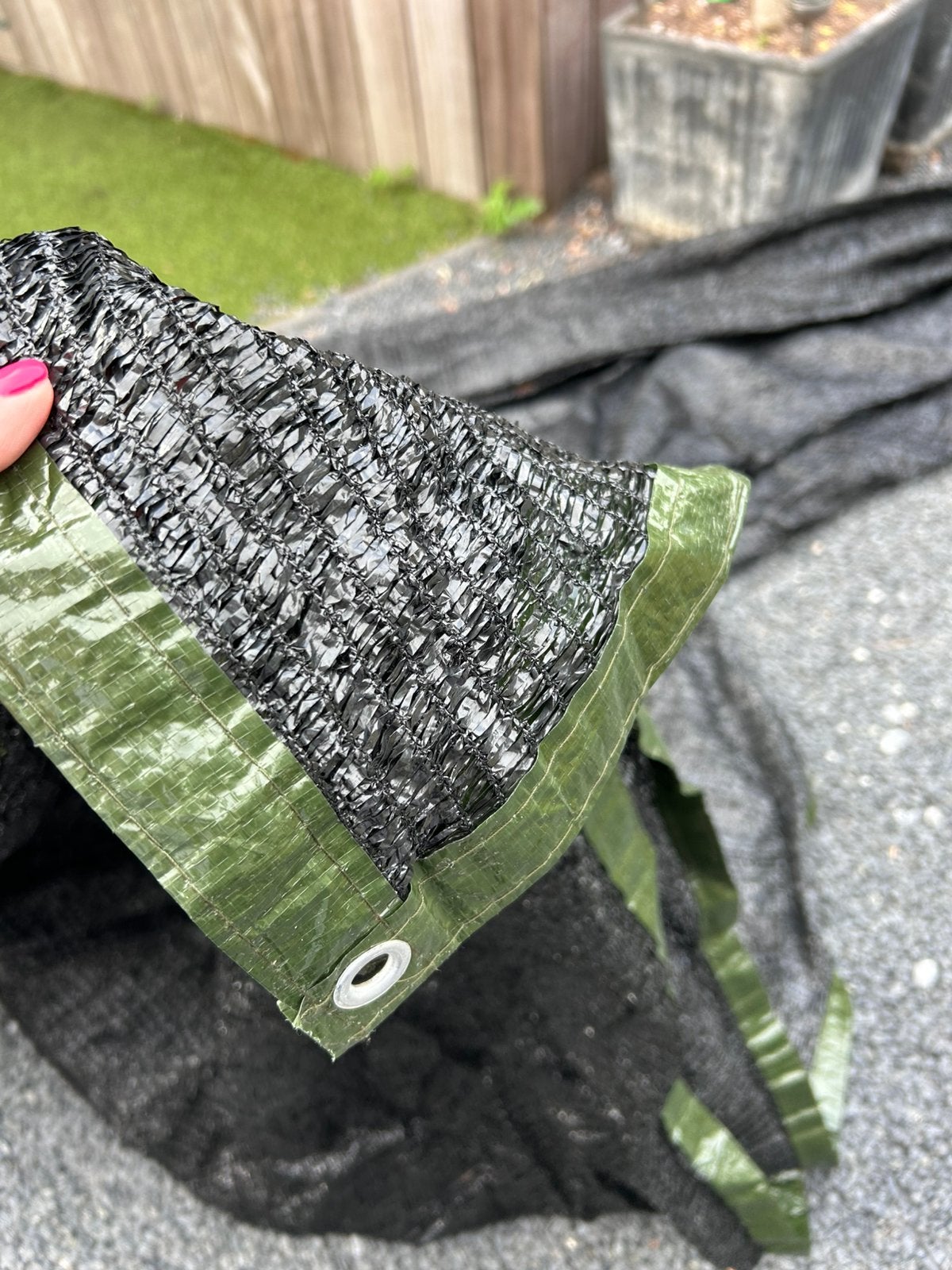 Schaduwnet ca. 6x4 meter, Ophalen, Nieuw