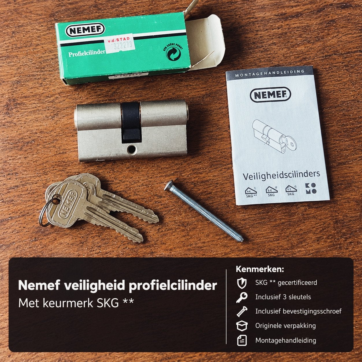 Nemef Veiligheid profielcilinder SKG**, Ophalen, Zo goed als nieuw, Overige materialen, Overige typen