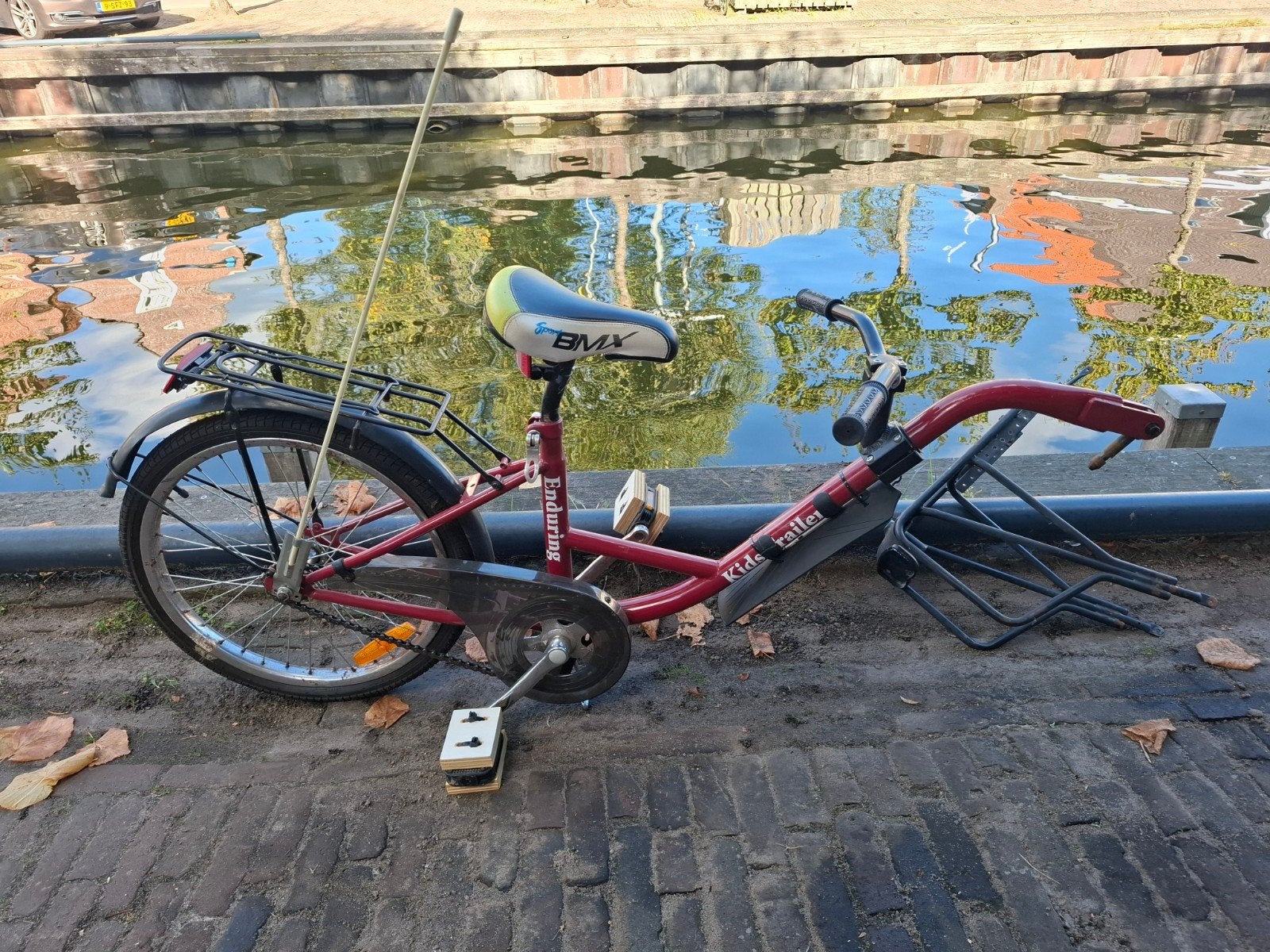 gratis aanhang fiets - Kids Trailer BMX End, Gebruikt, Kids Trailer BMX Enduring, Ophalen of Verzenden, Terugtraprem