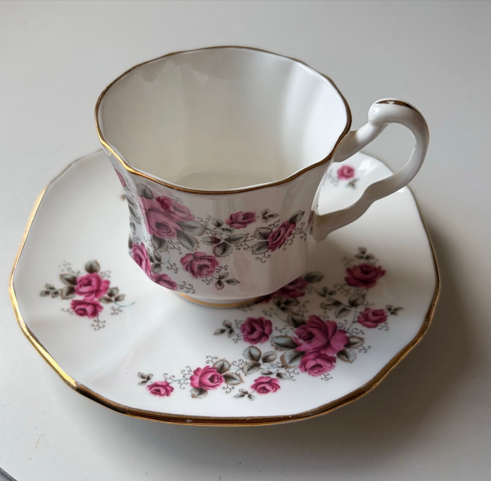 Royal Windsor Theekop en Schotel - Roze Rozen Design, Ophalen