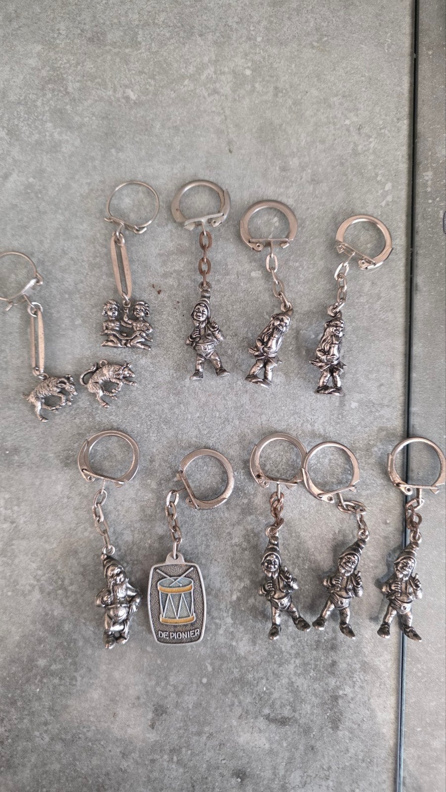 Oude sleutelhangers , oa kabouters, ca. 9 cm, Verzamelen, Ophalen of Verzenden, Zo goed als nieuw, Dier of Natuur