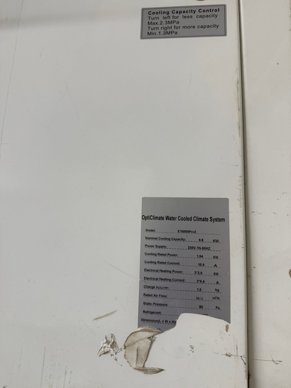 2x OptiClimate 10000 Pro3 9,8kW Watergekoeld – Werkend, Ophalen, Wandairco, Minder dan 60 m³, 3 snelheden of meer