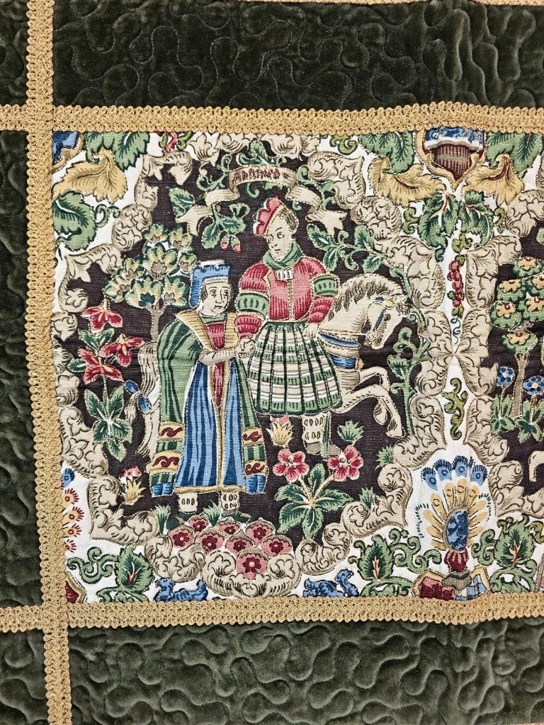 Wandkleedje Oost Europees gouddraad fluweel met lussen, Ophalen of Verzenden
