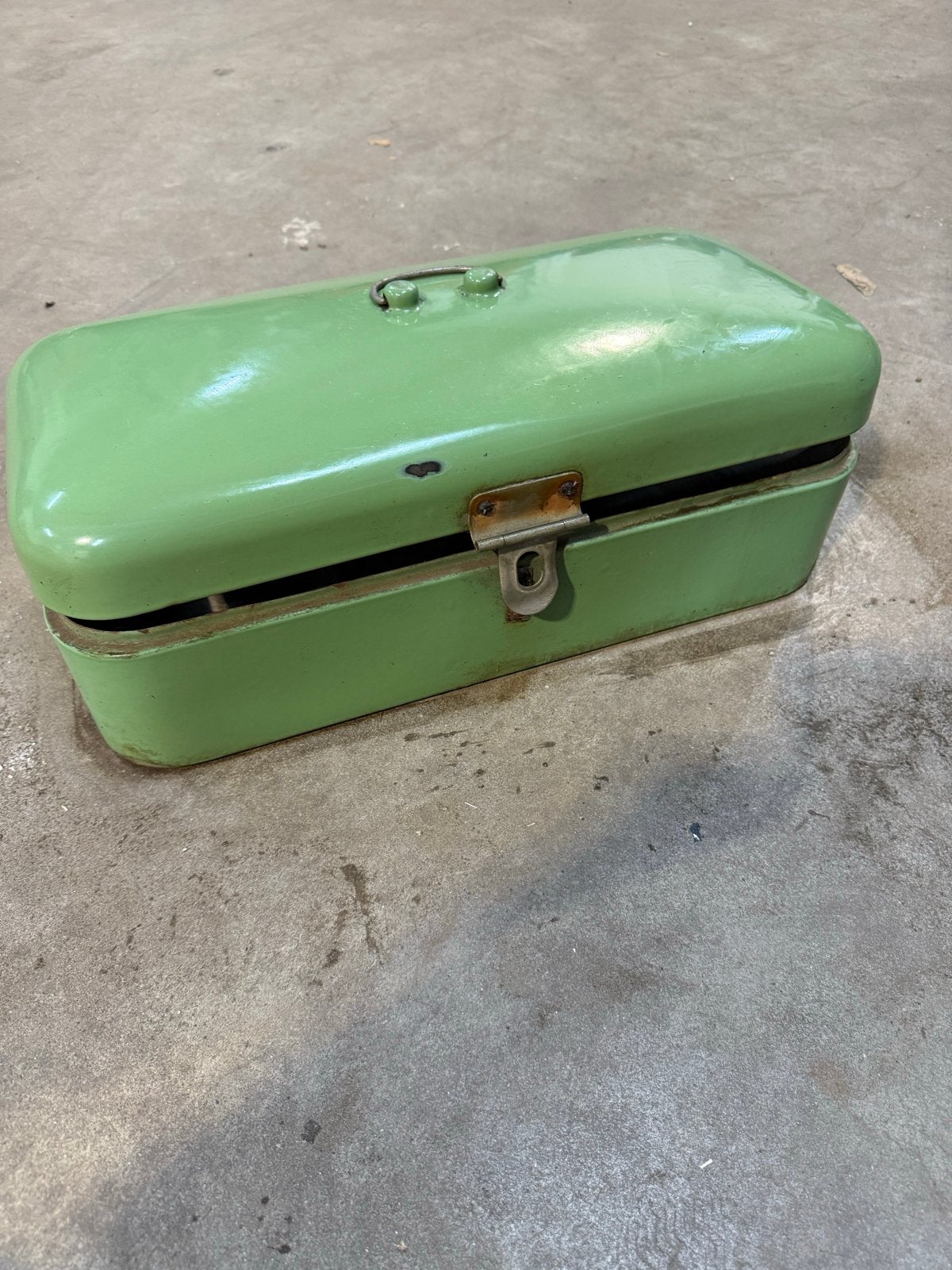 Vintage Groene Broodtrommel, Ophalen