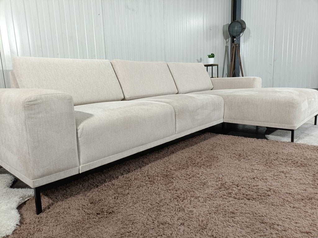 Prachtige beige hoekbank, als nieuw! (bezorgoptie), Ophalen, 250 tot 300 cm, Hoekbank, Zo goed als nieuw