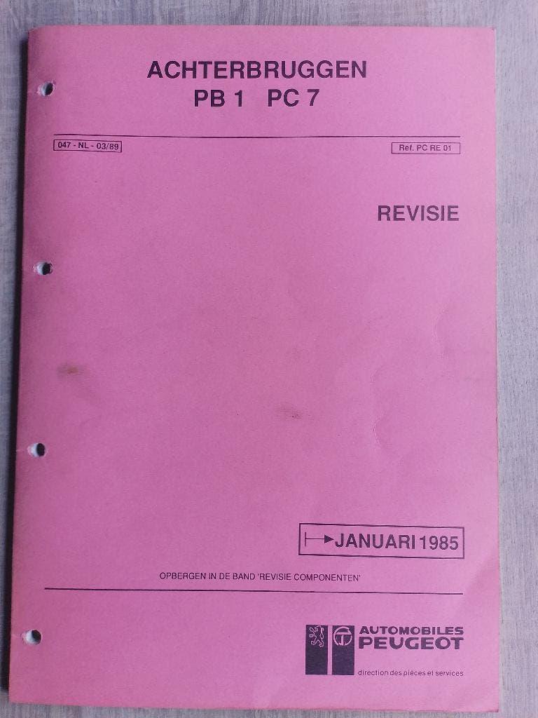 Peugeot 505 J5 4x4  PB1 PC7 achterbrug dealer werkplaatsboek, Ophalen of Verzenden, Gelezen, Peugeot