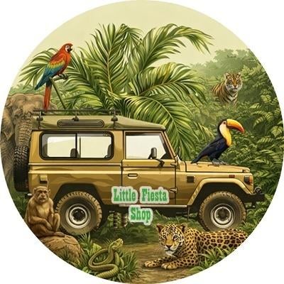 L2051 icing frosting jeep 20cm eetbare taart print top, Ophalen of Verzenden, Nieuw, Taarten, Versiering