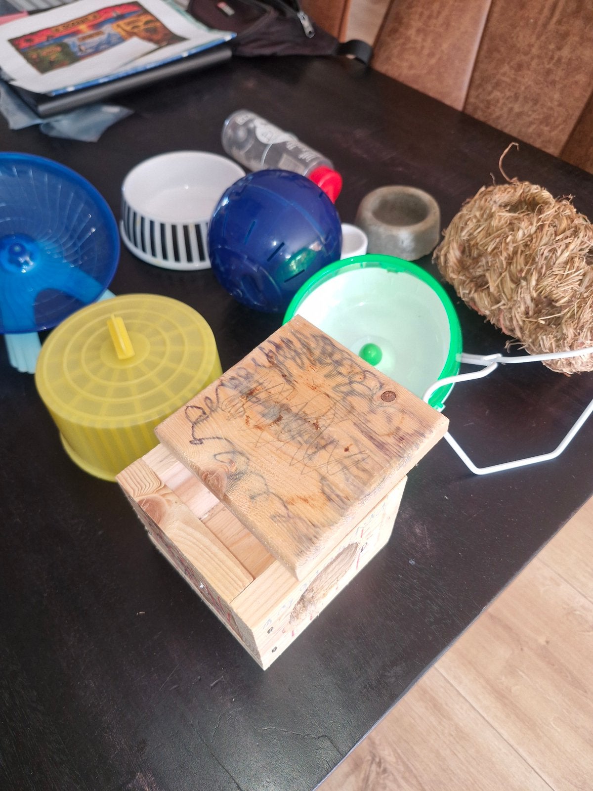 Hamster accessoires set o.a. looprad huisje voerbakken, Dieren en Toebehoren, Ophalen of Verzenden, Zo goed als nieuw, Loopwiel of Rad
