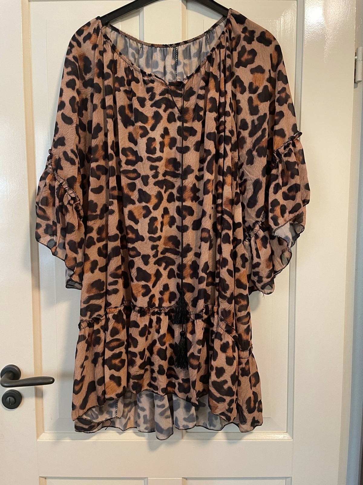Leopardprint tuniek Maat 52, Ophalen of Verzenden, Zo goed als nieuw, Bruin, Blouse of Tuniek