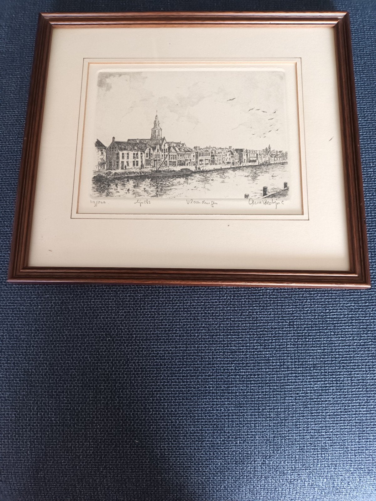 Anna Doedijns - ets Westhavenkade Vlaardingen, Ophalen of Verzenden, Stadsgezicht, Ets, Origineel