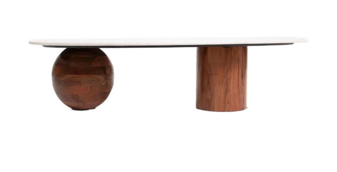 Sissy-boy Moderne salontafel met marmeren blad, Huis en Inrichting, Ophalen, 100 tot 150 cm, 150 tot 200 cm, Zo goed als nieuw