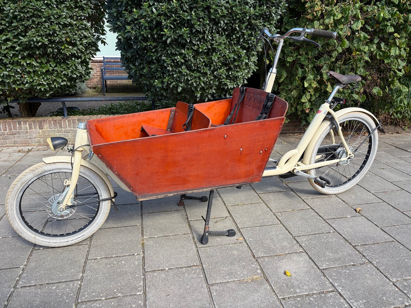 Bakfiets CargoBike Cruiser Long (extra bankje en afdekhoes), Gebruikt, 3 kinderen, Schijfrem, Ophalen