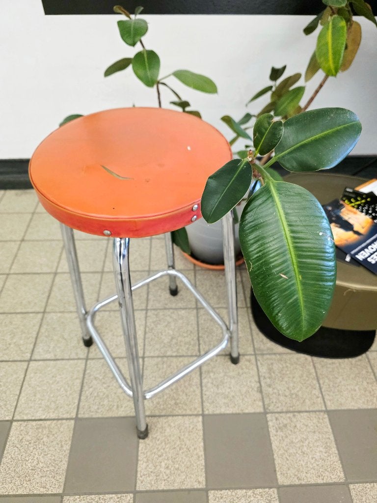 7753: Vintage Retro Stool – 1960s/70s Space Age –Mid-Century, Ophalen of Verzenden, Gebruikt, Overige materialen