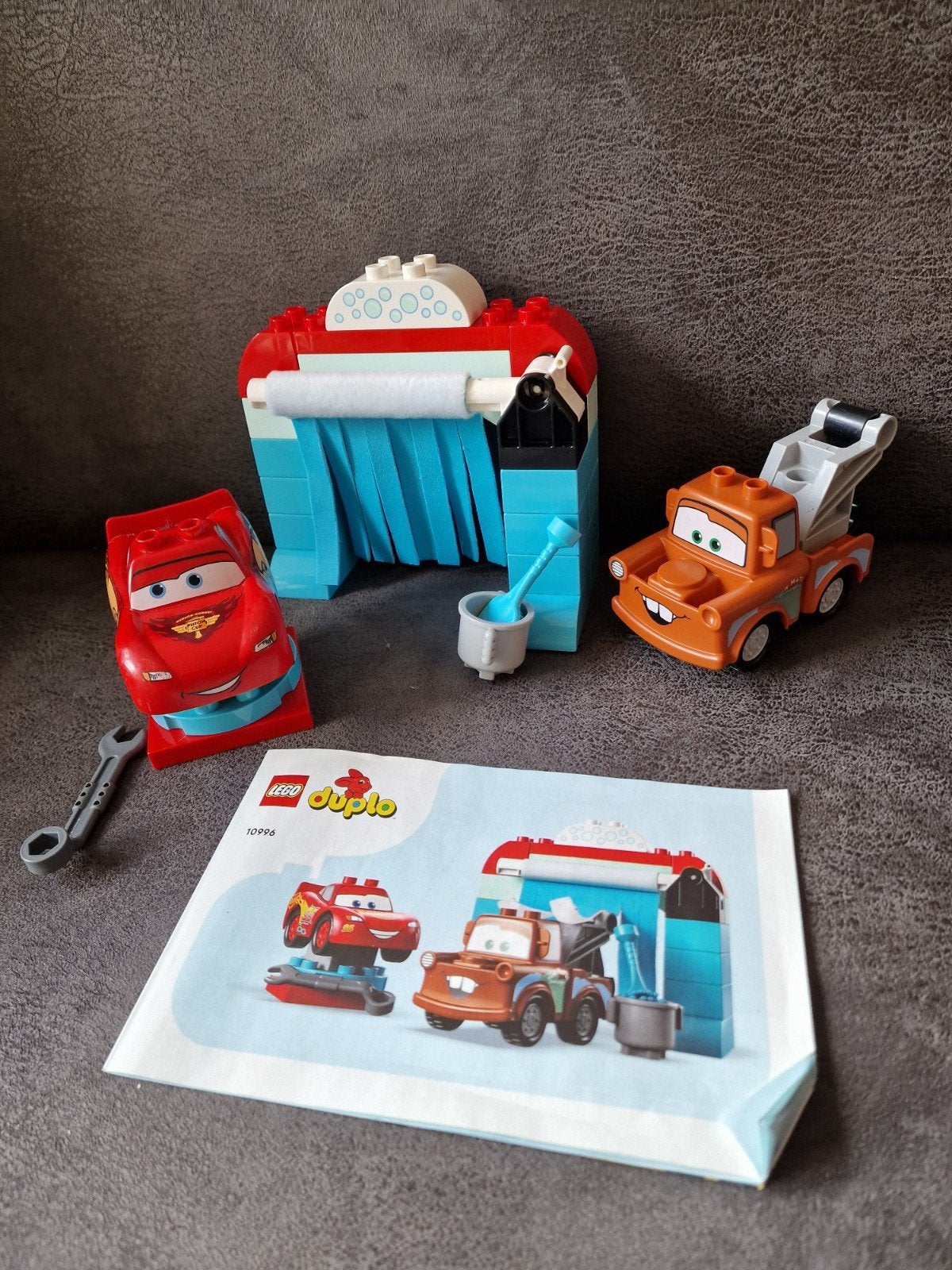 LEGO Duplo Cars Bliksem McQueen & Takel Wasstraat, Ophalen of Verzenden, Zo goed als nieuw, Overige merken