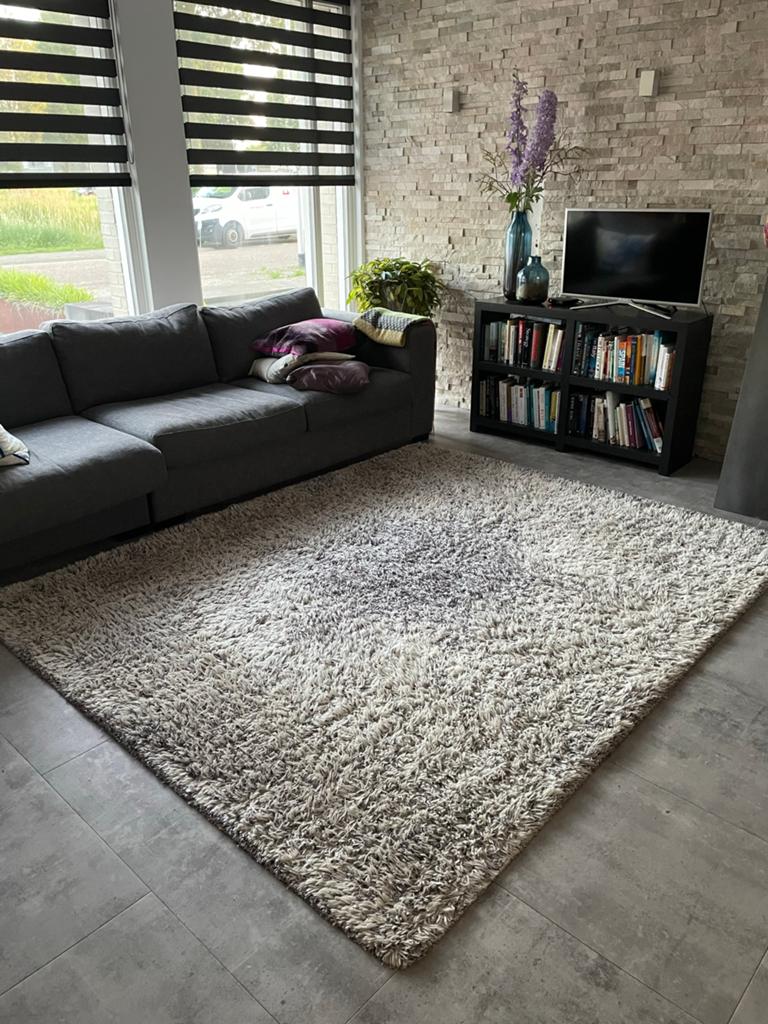 De Millenerpoort design tapijt - Grijs/Crème 200x245, Ophalen, Gebruikt, 200 cm of meer, 200 cm of meer