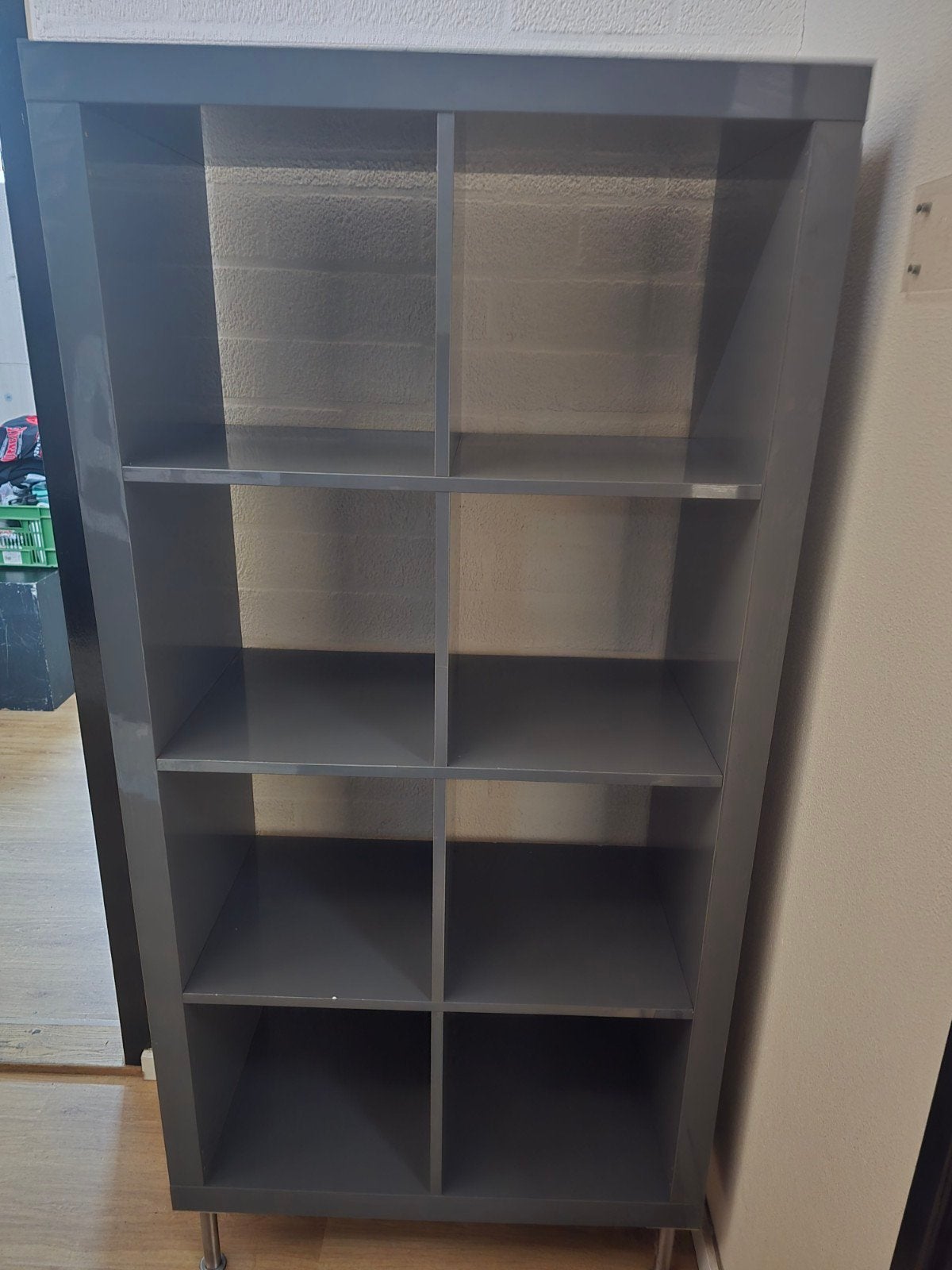 Grijs hoogglans vakkenkast / opbergkast – 8 vakken, Ophalen, Gebruikt, 50 tot 100 cm, 150 tot 200 cm