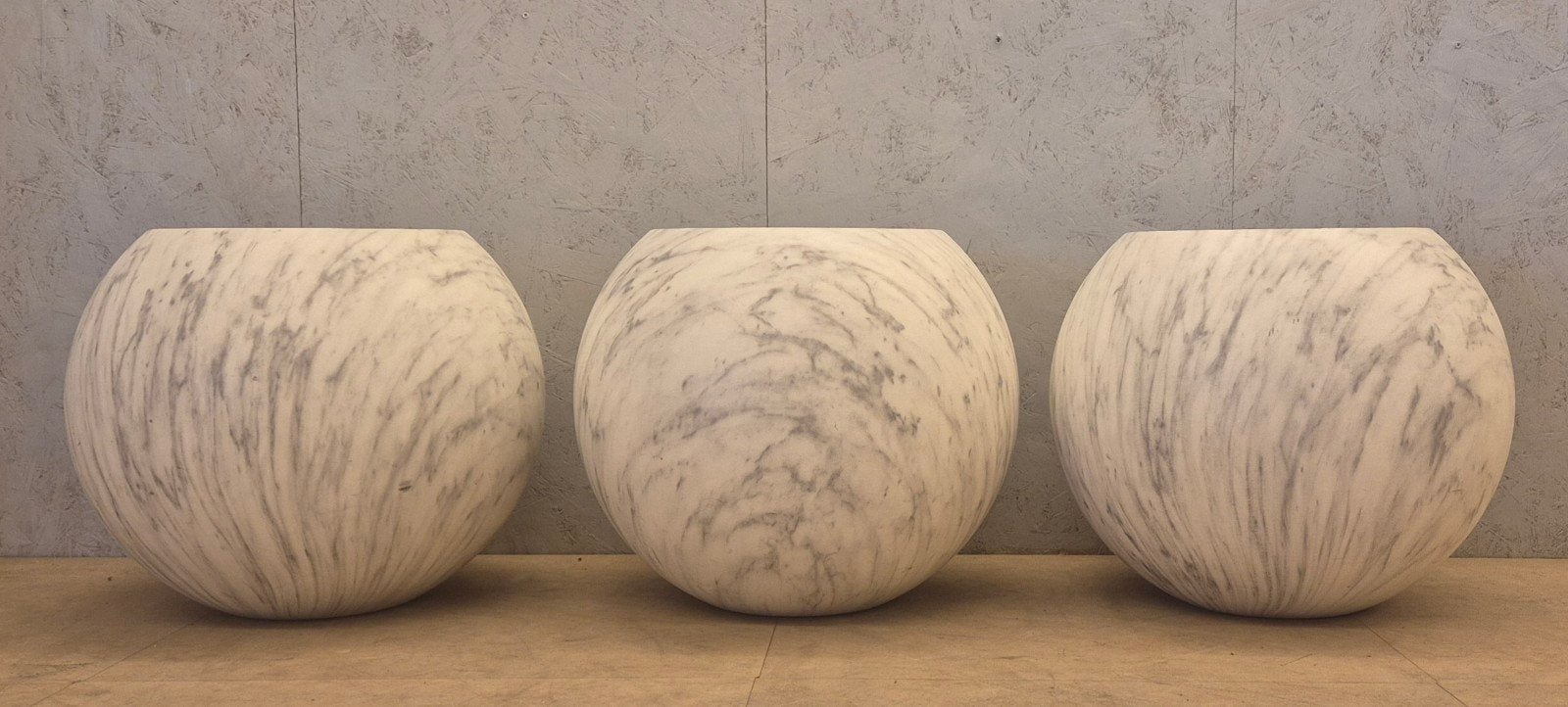 Cappellini Bong design bijzettafel marmerlook Ø48, Ophalen, Minder dan 55 cm, Rond, Zo goed als nieuw