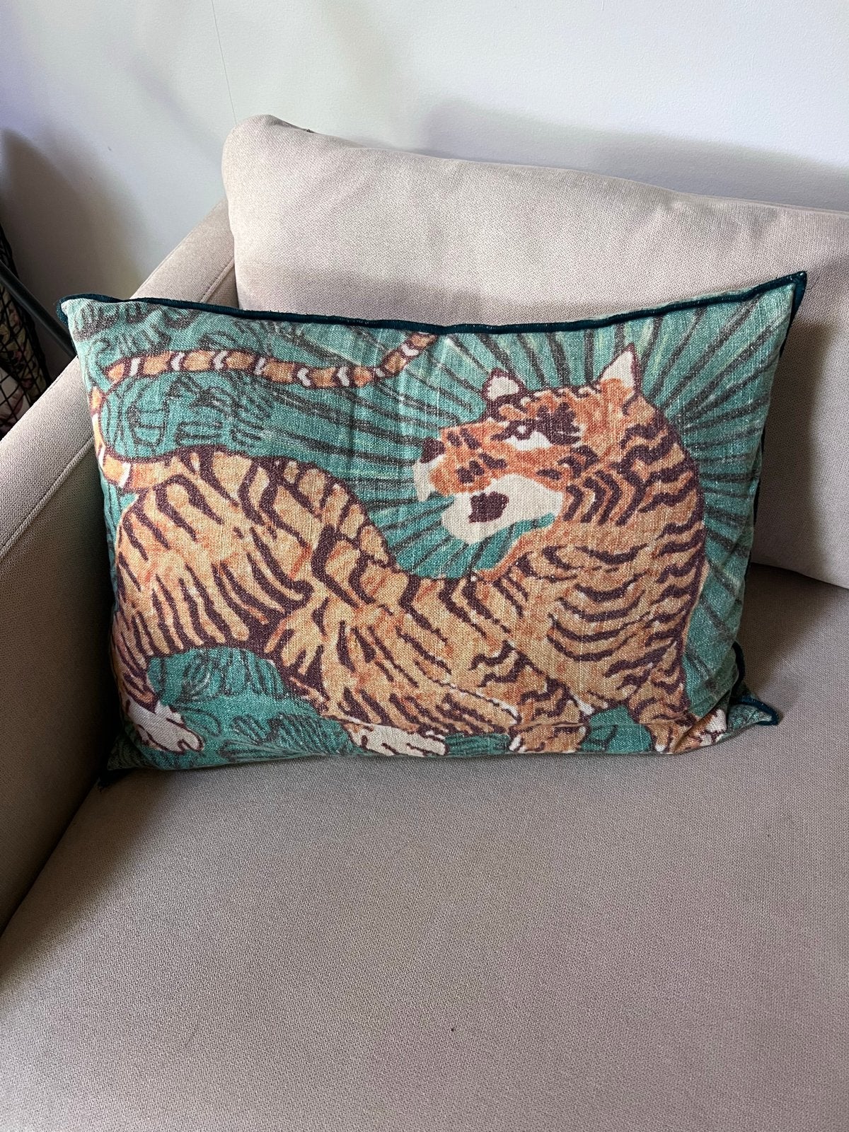 Elitis Sierkussen met Tijgerprint - Zo goed als nieuw, Overige merken, Meerkleurig, Met print, Ophalen of Verzenden