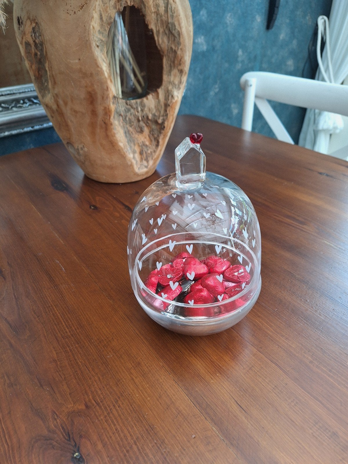 Riviera Maison Bonbonschaal met hartjes, Met deksel, Schaal, Rond, Ophalen of Verzenden