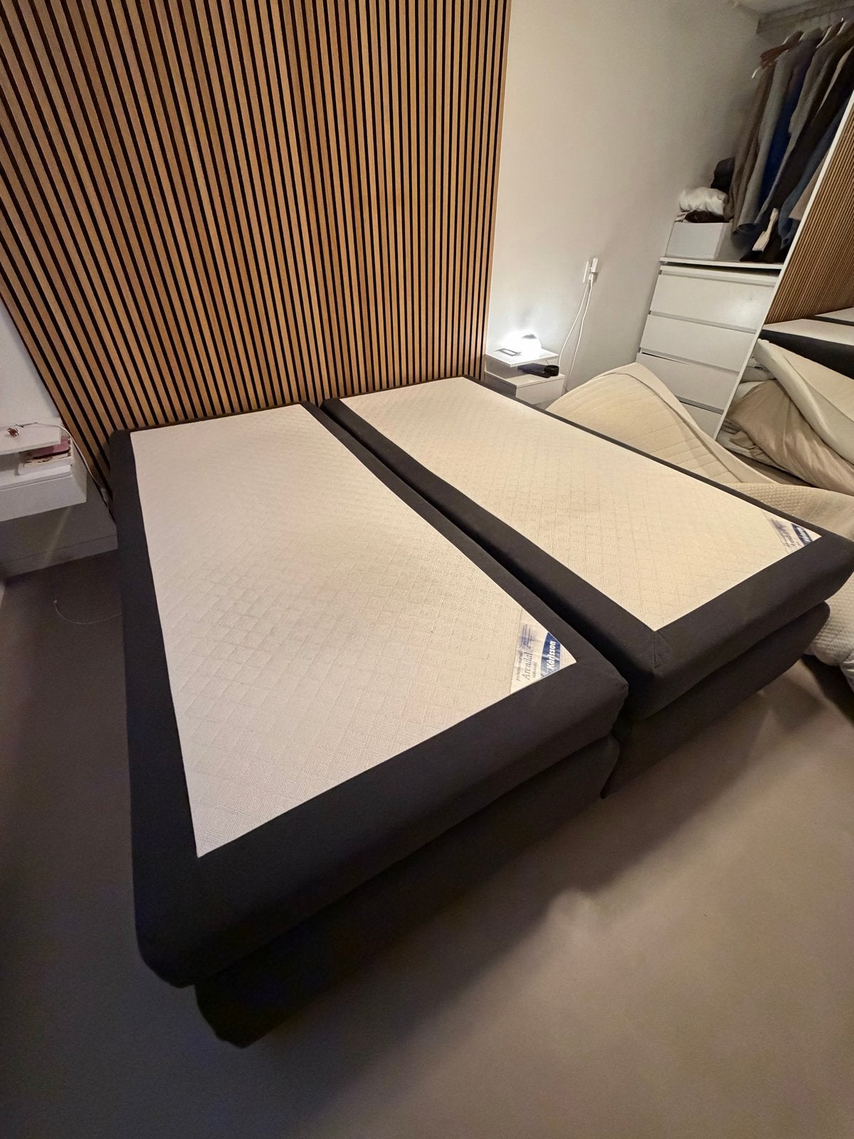 Boxspring Karlsson Arendal 180x200cm met 2 matrassen, Ophalen, Gebruikt, Tweepersoons, 180 cm