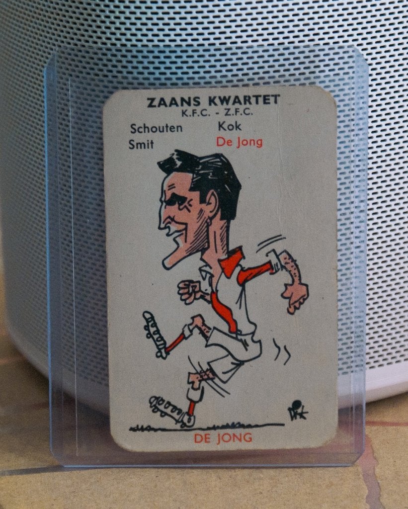 De Jong, Zaans Kwartet - DB 1e Divisie kwartet 1958, Ophalen of Verzenden, Gebruikt, Overige binnenlandse clubs, Poster, Plaatje of Sticker