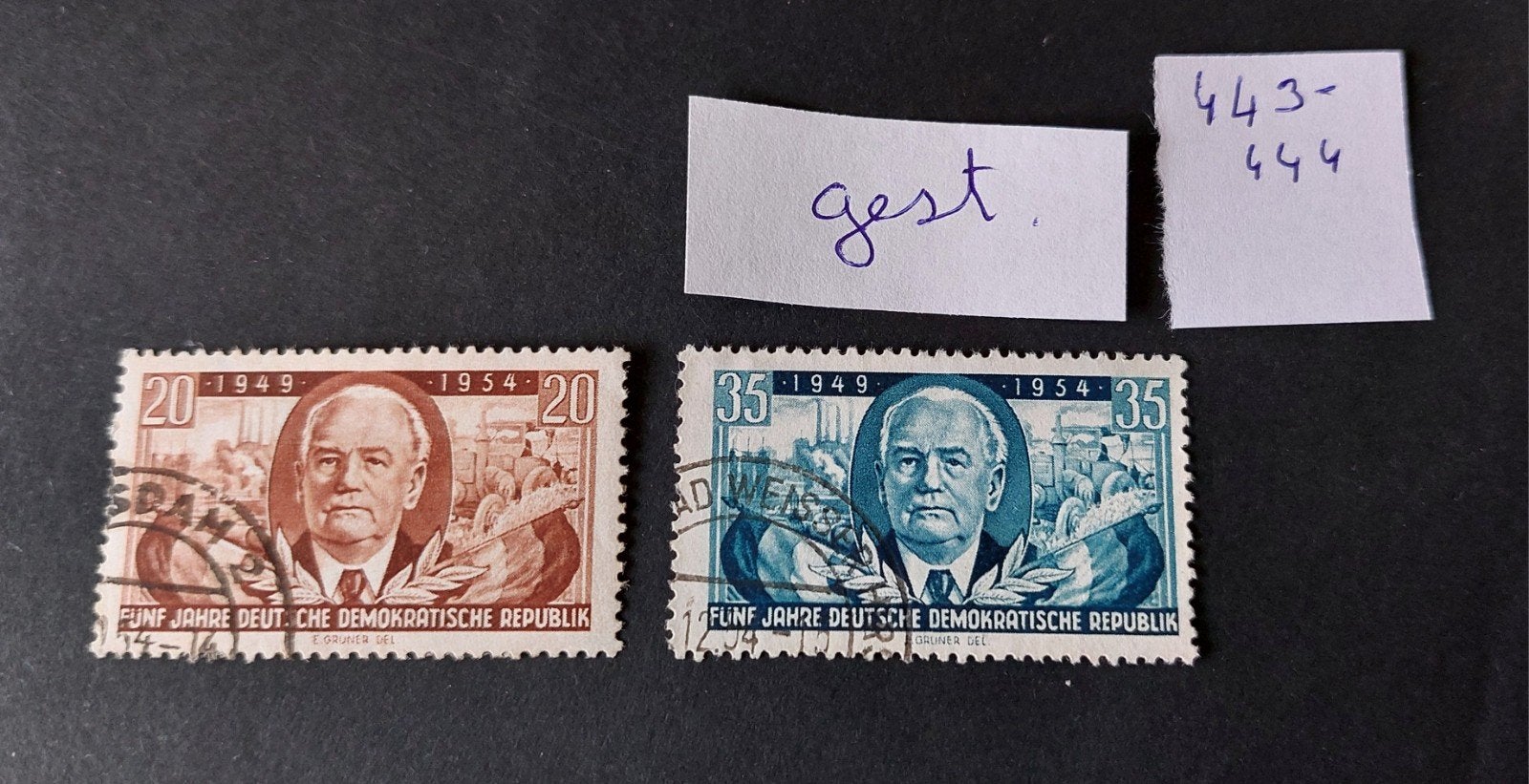 DDR postzegels 443-444, Postzegels en Munten, Postzegels | Europa | Duitsland, Ophalen of Verzenden, DDR, Gestempeld