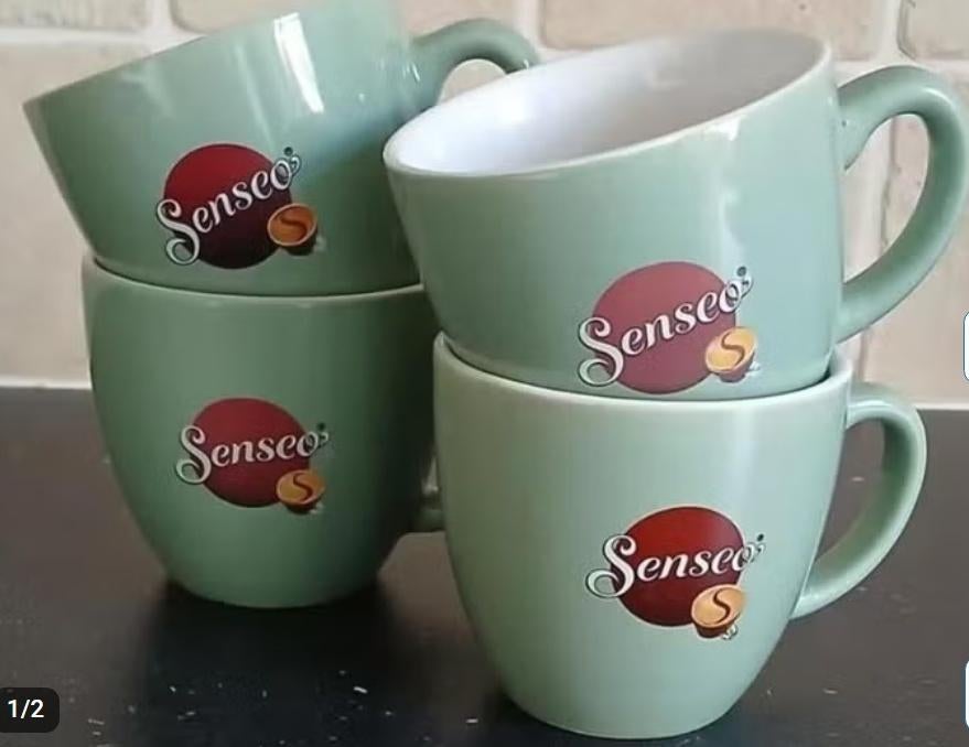 Senseo mokken mintgroen, Ophalen of Verzenden, Zo goed als nieuw, Overige stijlen, Kop(pen) en/of Schotel(s)