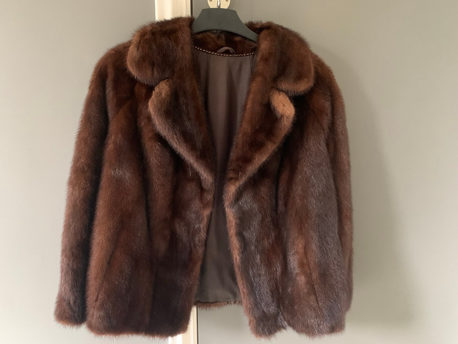 Echte bruine bontjas, Kleding | Dames, Ophalen of Verzenden, Zo goed als nieuw, Maat 36 (S), Bruin