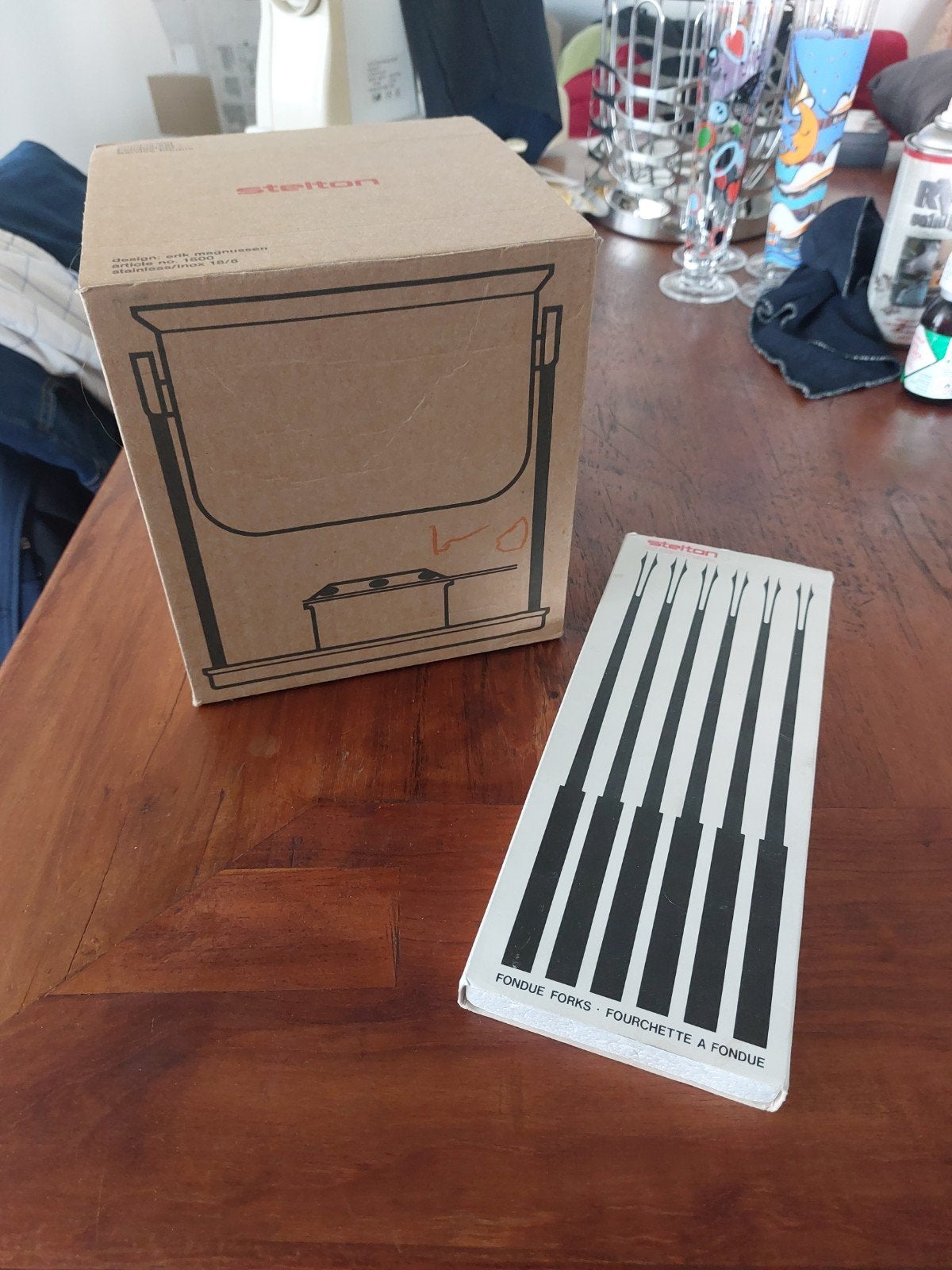 Stelton fonduepan, Witgoed en Apparatuur, Fonduesets, Ophalen of Verzenden, Gebruikt, Brander, Fonduepan