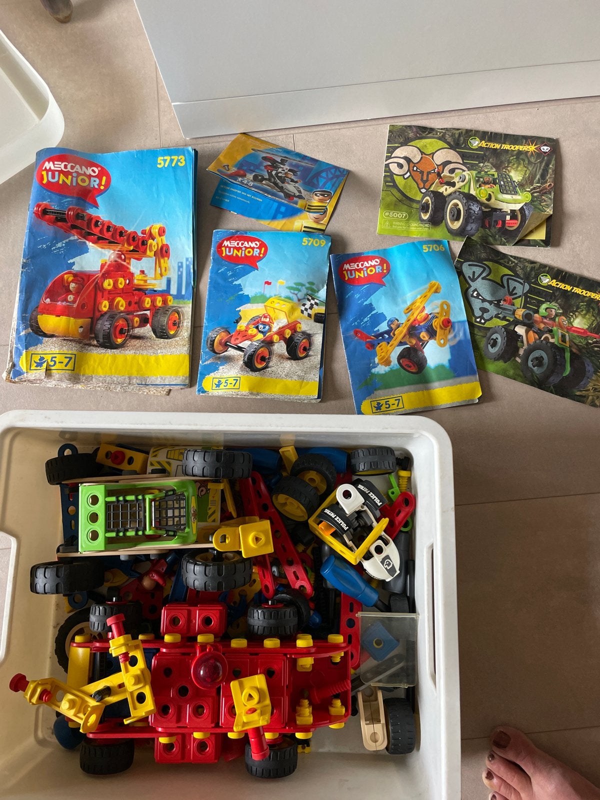 Meccano Junior Bouwset met instructieboekjes, Ophalen of Verzenden, Gebruikt, Overige merken