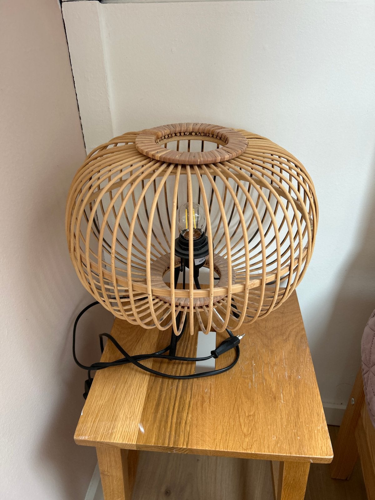 Rotan tafellamp - sfeervolle verlichting, Ophalen of Verzenden, Gebruikt