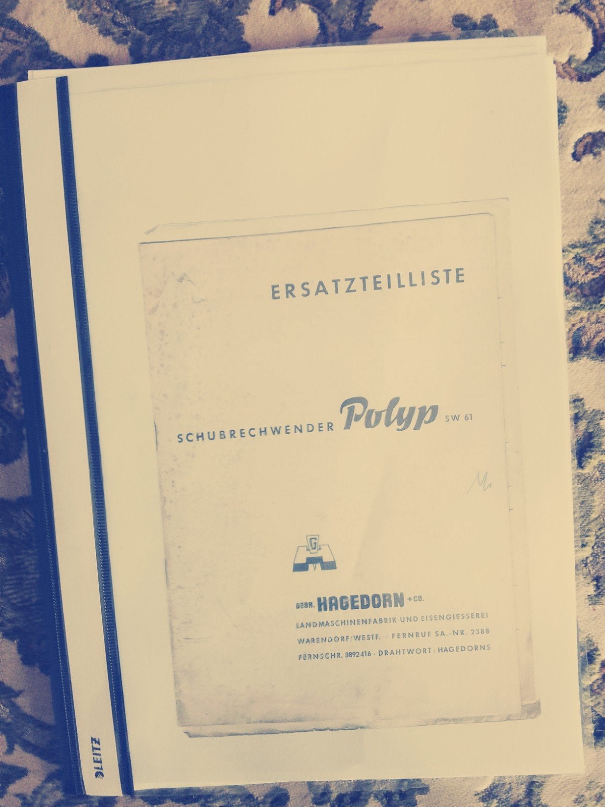 Hagedorn Polyp SW 61 Schubbrechwender Ersatzteilliste, Ophalen of Verzenden, Gelezen, Gebr. Hagedorn + Co., Catalogus