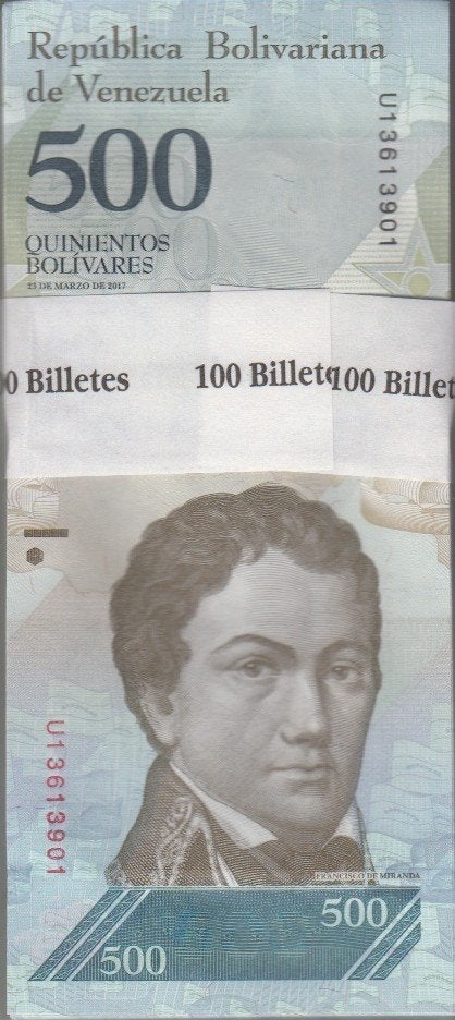 Venezuela bankbiljet 500 Bolivares 2017, Pick 94b in bundel, Ophalen of Verzenden, Zuid-Amerika, Los biljet