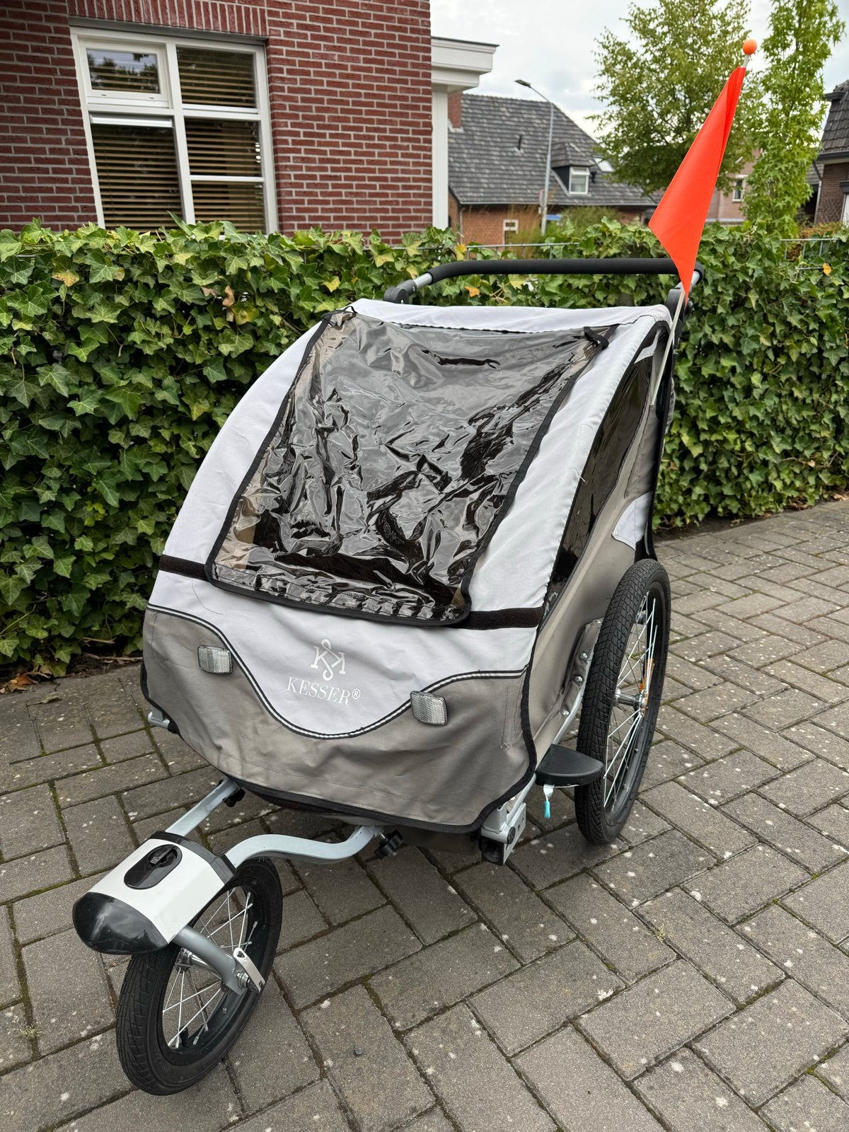 KESSER Kinderfietskar 2-in-1 met vering en opvouwbaar, Fietsen en Brommers, Fietsaccessoires | Aanhangers en Karren, Ophalen, Opvouwbaar