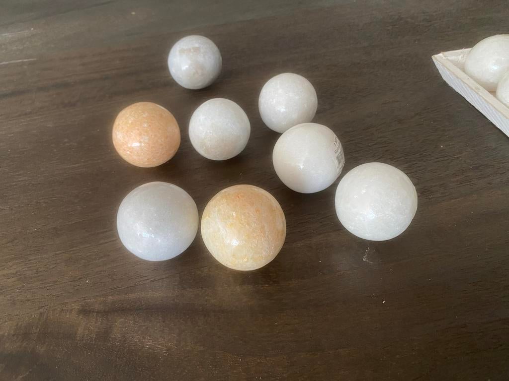 9 Echt marmeren ballen 5cm doorsnee, Ophalen, Nieuw