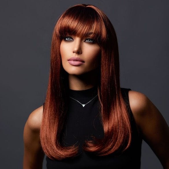 Pruik lang steil rood haar model Kelly kleur 130, Verzenden, Nieuw, Pruik of Haarverlenging