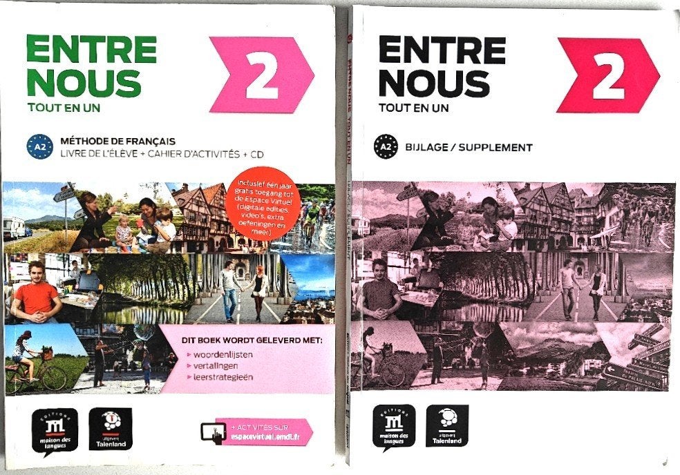 2x Entre Nous, Tout en Un, Méthode de Français 2, Niveau: A2, Ophalen of Verzenden, Alpha, Zo goed als nieuw