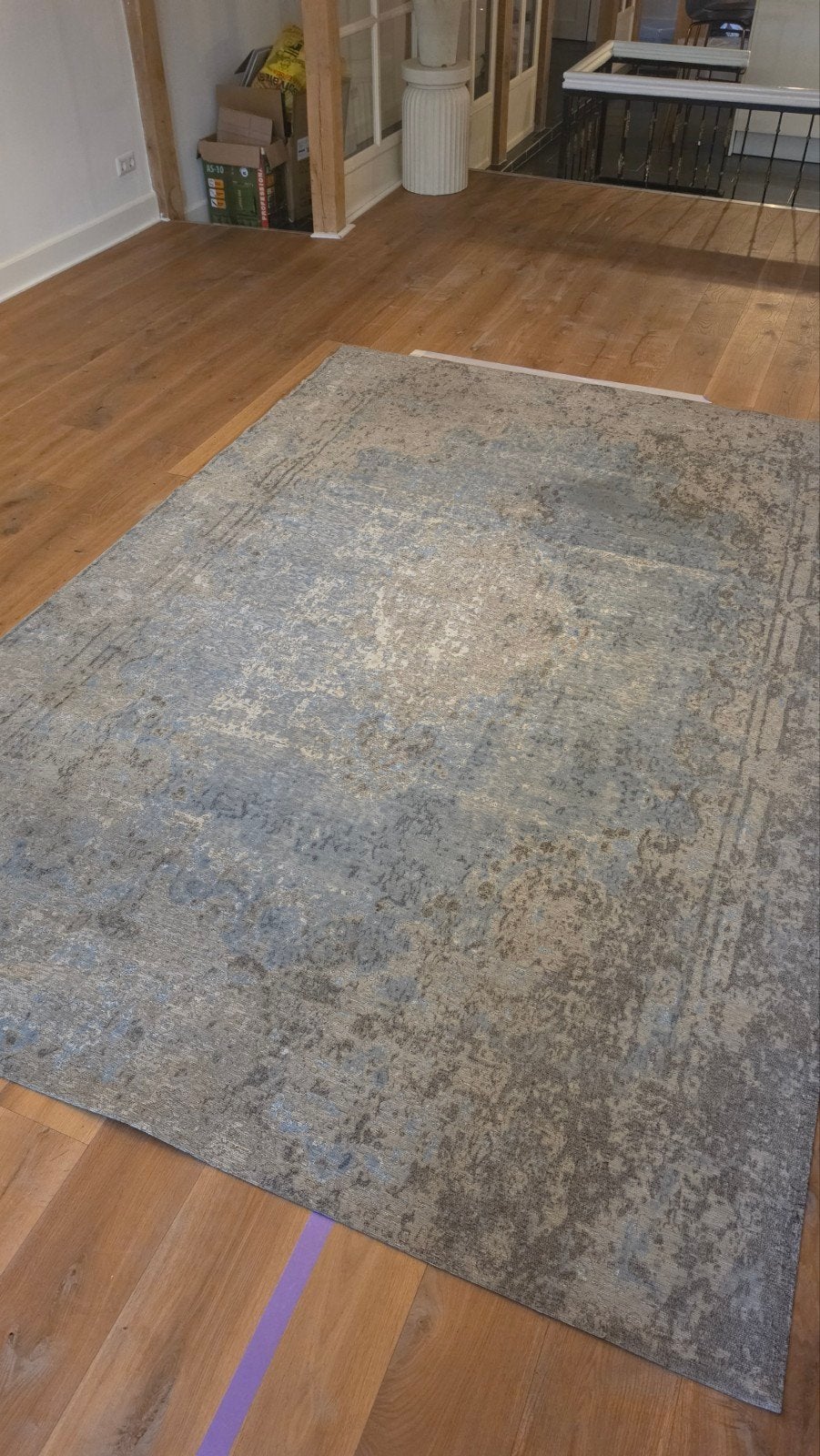 Vloerkleden turquoise/grijs 200x290 2x!!, Ophalen, Grijs, 200 cm of meer, Zo goed als nieuw