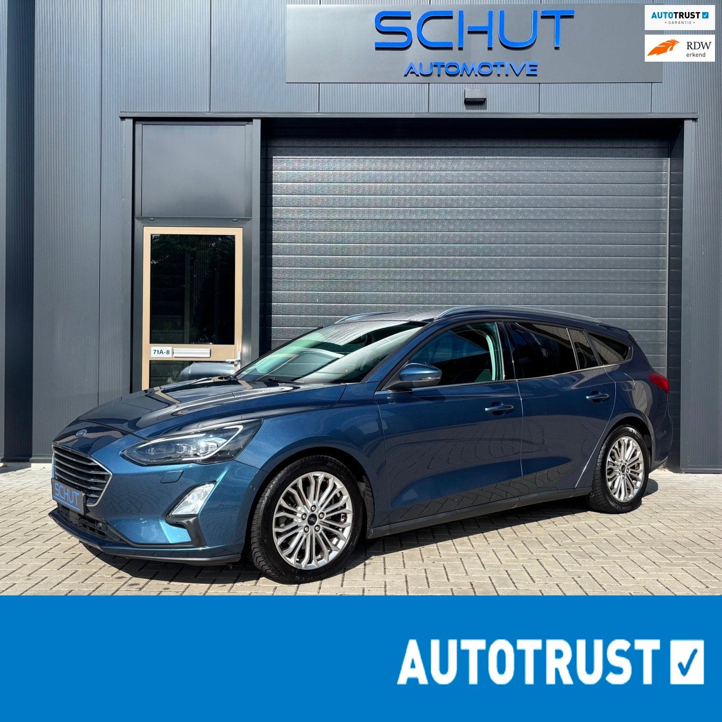 Ford Focus Wagon 125pk Titanium Business FULL LED | CARPLAY, Auto's, Dealer onderhouden, Gebruikt, Zwart, Blauw