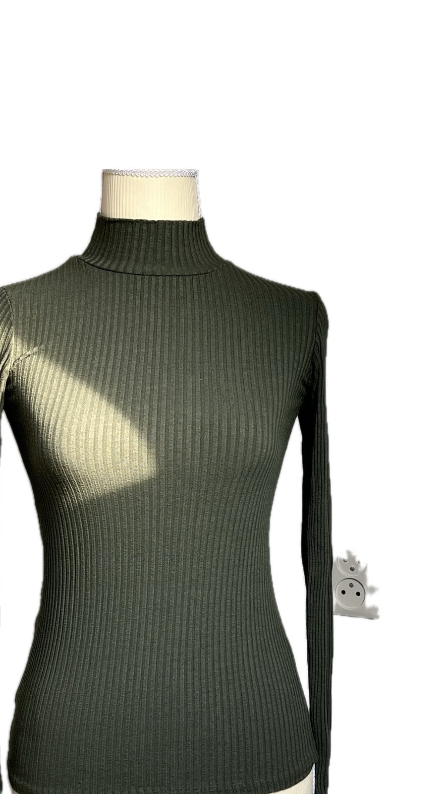 Adilynn rib top shirt maat XS/S. Groen., Verzenden, Nieuw, Lange mouw, Maat 36 (S)