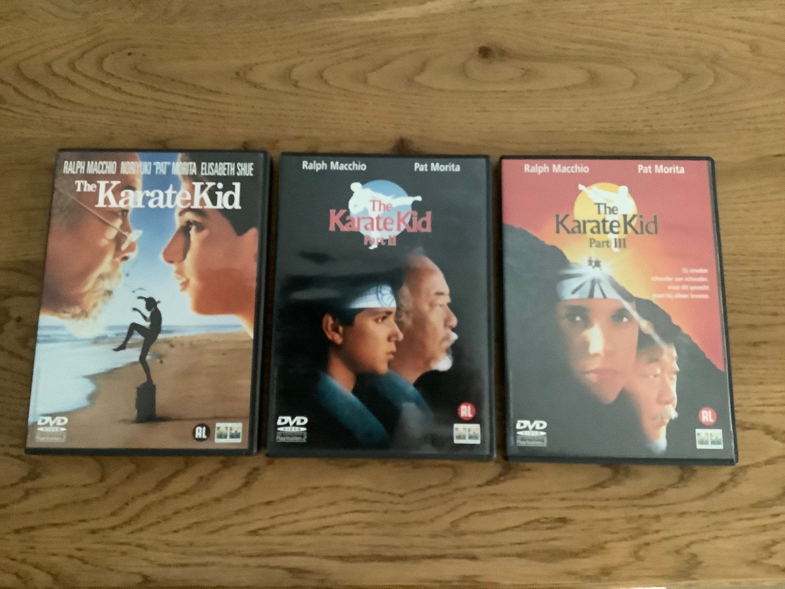 4).  The Karate Kid de delen 1-3, Ralph Macchio, Pat Morita., Ophalen of Verzenden, Zo goed als nieuw