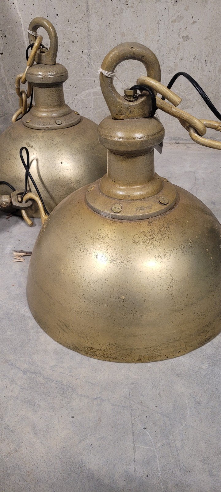 PTMD Hanglamp industrieel goudkleurig metaal E27, Ophalen, E27 (groot), Zo goed als nieuw, Metaal