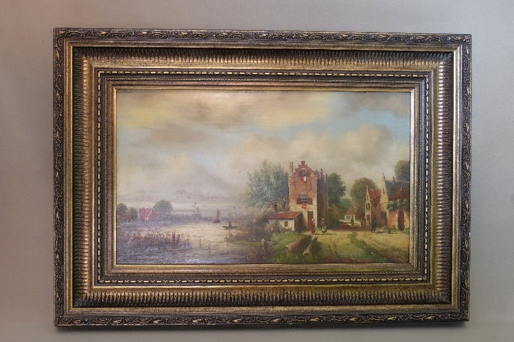 Olieverf schilderij G.J.A. van Reede   gesigneerd, Antiek en Kunst, Ophalen of Verzenden